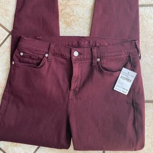 7 FOR ALL MANKIND Slimming Slim Jeans Burgundy